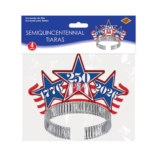 Beistle Semiquincentennial Tiaras, 8ct.